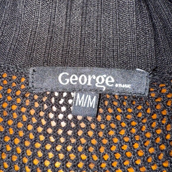 George short sleeved black long sweater crochet look office casual - Picture 6 of 9